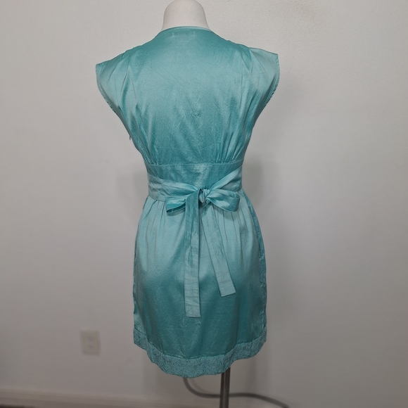 Calypso St. Barth Silk Blue Embroidered Coquette Pockets Coastal Mini Dress XS - Picture 6 of 14